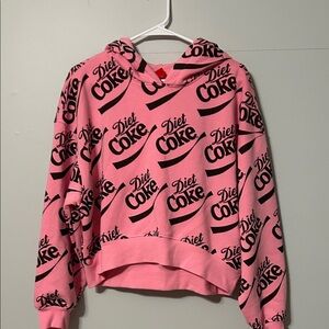 Coca Cola Pink Graphic Hoodie. Cotton/Poly. Med.